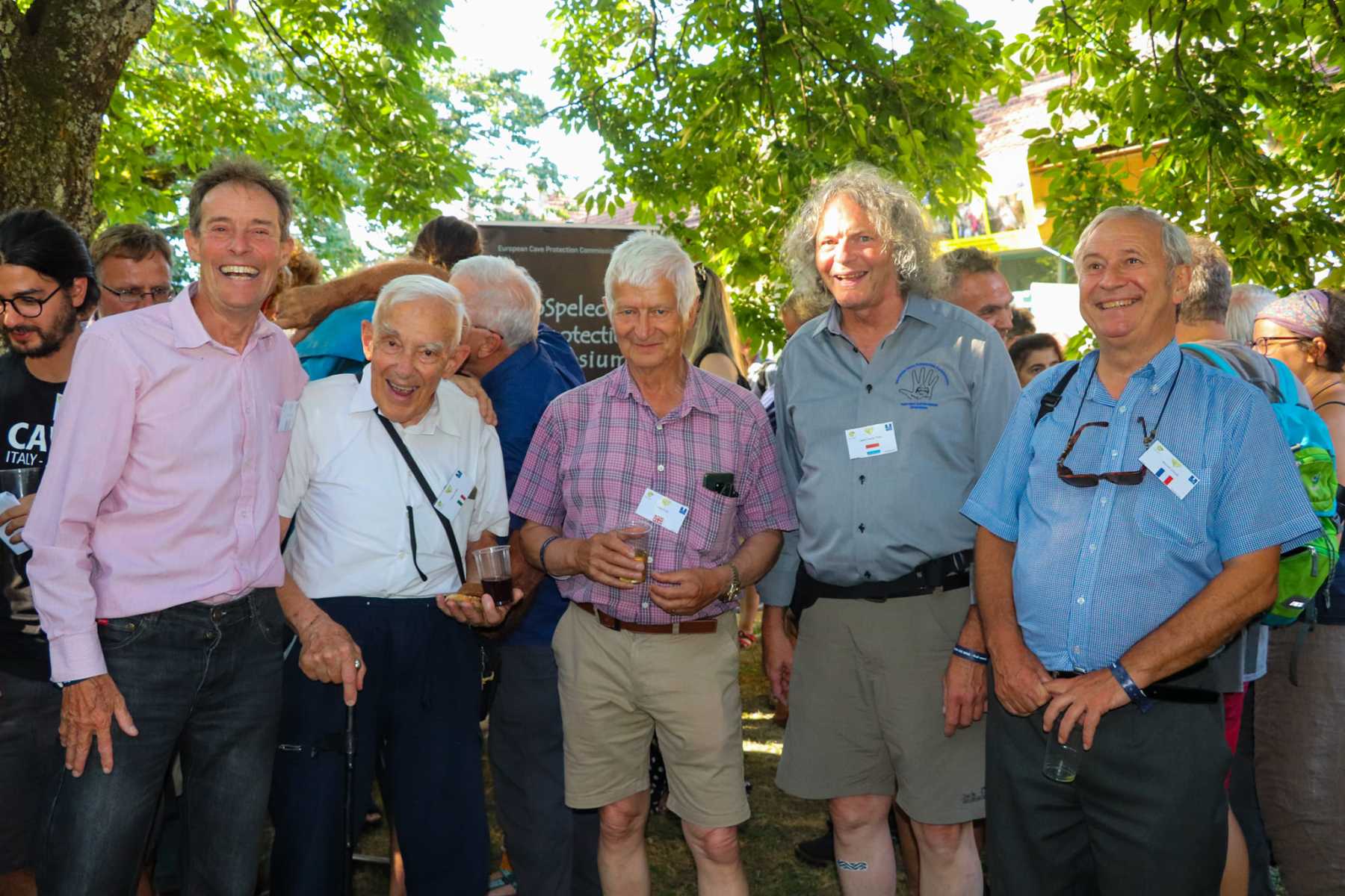 Gerard Campion with 4 of the founding members: Arrigo Cigna, Andy Eavis, Claude Mouret and Jean-Claude Thies. Photo by Ernest Geyer