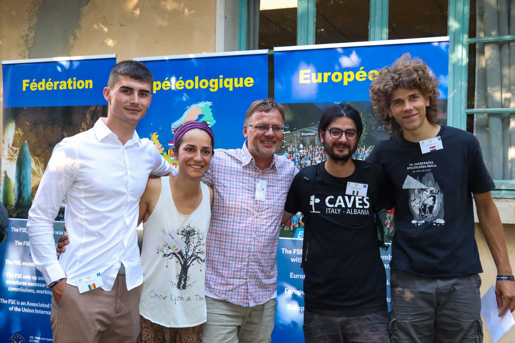 Joerg Dreybrodt with the 4 students form Croatia, Italy and Romania who were granted a FSE Scholarship