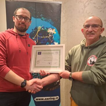 EuroSpeleo Protection Label 2023 certificate handed over to the Cork Speleological Group